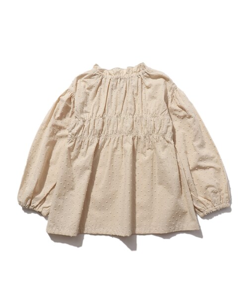 SHOO・LA・RUE（シューラルー）の「◆【100-140cm】カットドビーシャーリングブラウス（シャツ/ブラウス・キッズ・ライトベージュ/ライトパープル・10/11/12/14/13）」の5枚目の写真