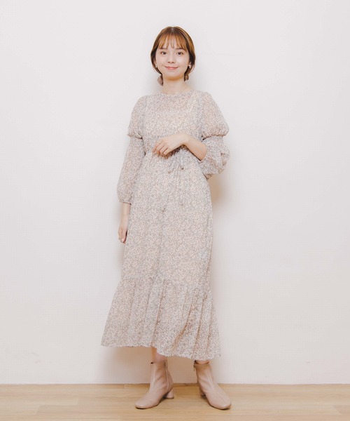 flower(フラワー)の「ハーベストティアードワンピース(ワンピース・レディース・ベージュ/グリーン・FREE)」の15枚目の写真