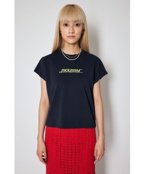 MOUSSY(マウジー)の「MOUSSY SPORT LOGO Tシャツ(Tシャツ/カットソー・レディース・オフホワイト/ダークグリーン/オレンジ/ブラック・FREE)」の3枚目の写真
