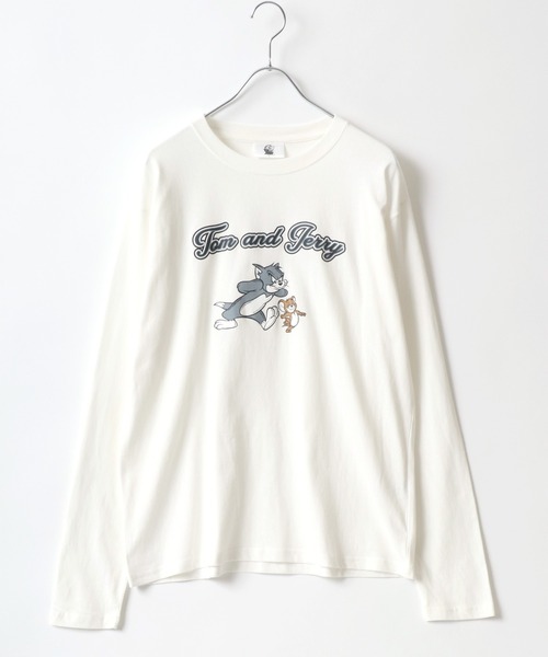Tom&Jerry(トムアンドジェリー)の「Tom&Jerry/トム&ジェリー キャラクタープリントロンT(Tシャツ/カットソー・メンズ・ネイビー/グレー/オフホワイト/スミクロ・M/L)」の8枚目の写真