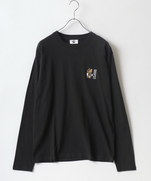 希少古着トムとジェリー×ファイヤーパターン ブラックロンTカットソー