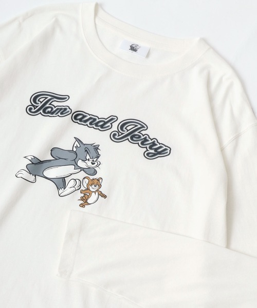 Tom&Jerry(トムアンドジェリー)の「Tom&Jerry/トム&ジェリー キャラクタープリントロンT(Tシャツ/カットソー・メンズ・ネイビー/グレー/オフホワイト/スミクロ・M/L)」の21枚目の写真