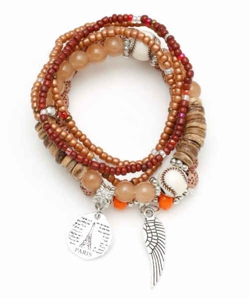 チャイハネ(チャイハネ)の「【チャイハネ】マットコインMEN'Sセットブレスレット(ブレスレット・メンズ・ブラック/ターコイズブルー/ブラウン/レッド・FREE)」の2枚目の写真