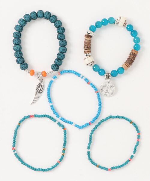 チャイハネ(チャイハネ)の「【チャイハネ】マットコインMEN'Sセットブレスレット(ブレスレット・メンズ・ブラック/ターコイズブルー/ブラウン/レッド・FREE)」の7枚目の写真