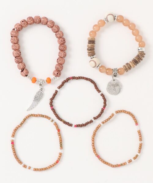 チャイハネ(チャイハネ)の「【チャイハネ】マットコインMEN'Sセットブレスレット(ブレスレット・メンズ・ブラック/ターコイズブルー/ブラウン/レッド・FREE)」の6枚目の写真