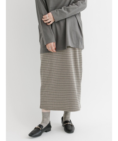 Lugnoncure(ルノンキュール)の「カットジャカードタイトスカート(スカート・レディース・ブラウン/ベージュ/ブラック・フリ-)」の3枚目の写真