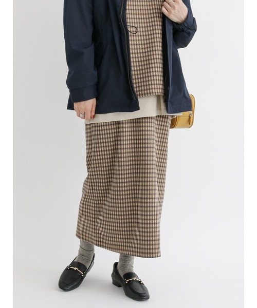 Lugnoncure(ルノンキュール)の「カットジャカードタイトスカート(スカート・レディース・ブラウン/ベージュ/ブラック・フリ-)」の2枚目の写真