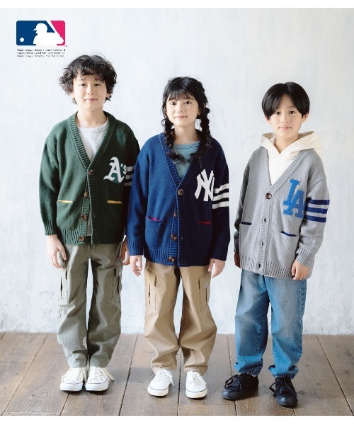 RUGGEDWORKS（ラゲッドワークス）の「《MLB》　knit cardigan（カーディガン/ボレロ・キッズ・グレー/グリーン/ネイビー・01/02/03/04）」の4枚目の写真