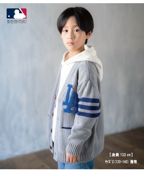 RUGGEDWORKS（ラゲッドワークス）の「《MLB》　knit cardigan（カーディガン/ボレロ・キッズ・グレー/グリーン/ネイビー・01/02/03/04）」の5枚目の写真