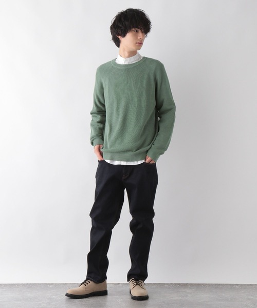 GLOBAL WORK(グローバルワーク)の「トリプルイージーニット/295168(ニット/セーター・メンズ・チャコールグレー/ミント/ライトベージュ・SMALL/LARGE/MEDIUM)」の6枚目の写真