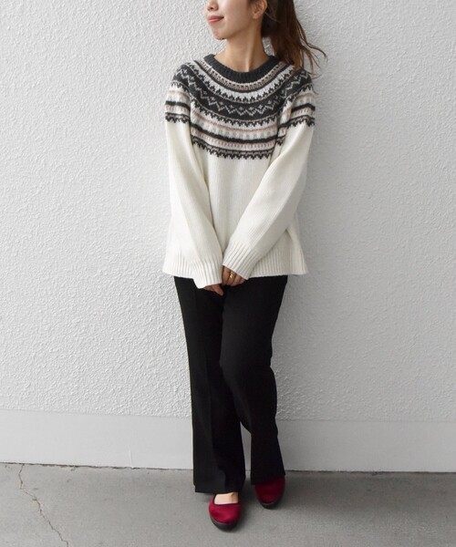 SHIPS any シップス エニィ ニット セーターノルディック柄 シップス エニィ SHIPS any SHIPS any: ノルディックパターン クルー