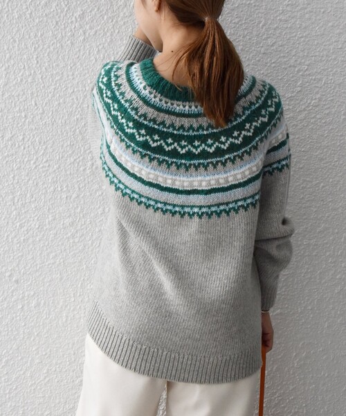 Lサイズ ファッション SHIPS シップス モヘア ノルディック ニット Lサイズ