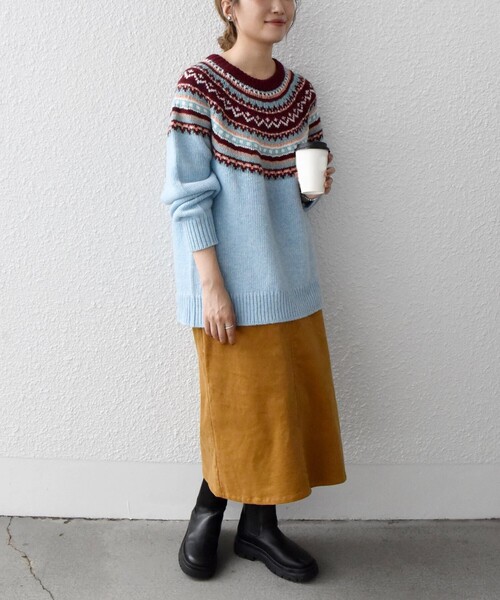 SHIPS any シップス エニィ ニット セーターノルディック柄 シップス エニィ SHIPS any SHIPS any: ノルディックパターン クルー