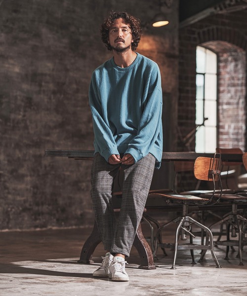 FACTOTUM(ファクトタム)の「mp10373- Tone On Tone-Plaid Pants イージーパンツ(その他パンツ・メンズ・ブラック/ベージュ・44/46/48)」の6枚目の写真