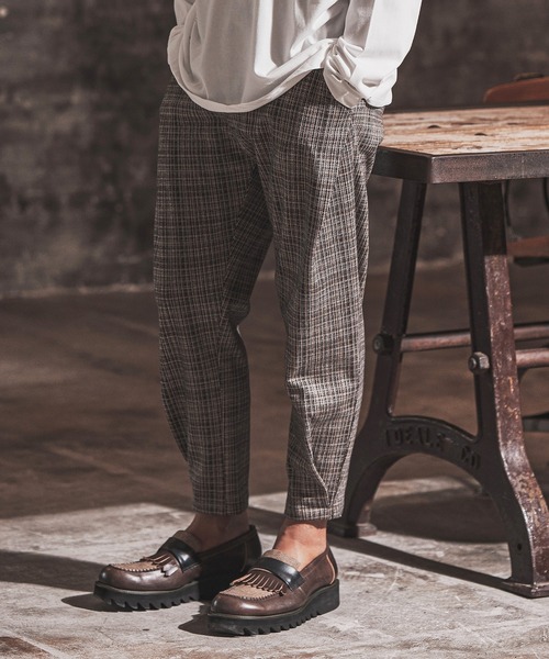 FACTOTUM(ファクトタム)の「mp10373- Tone On Tone-Plaid Pants イージーパンツ(その他パンツ・メンズ・ブラック/ベージュ・44/46/48)」の11枚目の写真