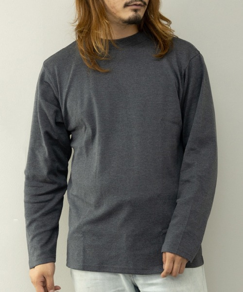STYLEBLOCK（スタイルブロック）の「スムスモックネックロングTシャツ（Tシャツ/カットソー・メンズ・ブラック/ヘザーチャコール/ブルー系その他/ホワイト・M/L/LL）」の3枚目の写真