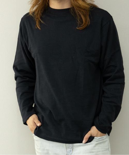 STYLEBLOCK（スタイルブロック）の「スムスモックネックロングTシャツ（Tシャツ/カットソー・メンズ・ブラック/ヘザーチャコール/ブルー系その他/ホワイト・M/L/LL）」の2枚目の写真