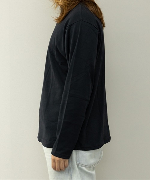STYLEBLOCK（スタイルブロック）の「スムスモックネックロングTシャツ（Tシャツ/カットソー・メンズ・ブラック/ヘザーチャコール/ブルー系その他/ホワイト・M/L/LL）」の8枚目の写真
