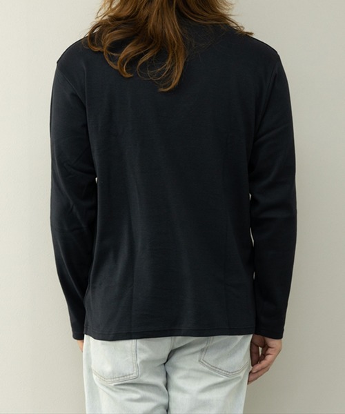 STYLEBLOCK（スタイルブロック）の「スムスモックネックロングTシャツ（Tシャツ/カットソー・メンズ・ブラック/ヘザーチャコール/ブルー系その他/ホワイト・M/L/LL）」の7枚目の写真