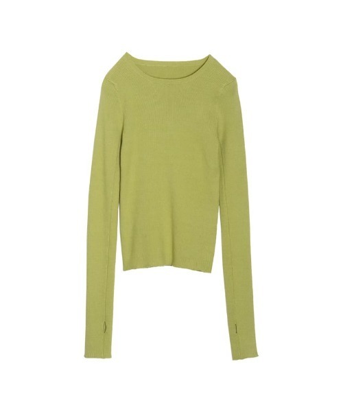 Re:EDIT（リエディ）の「指穴クルーネックリブニットトップス（ニット/セーター・レディース・ブルー/ベージュ/ブラック系その他/オレンジ/モカ/グリーン/ブラック/アイボリー/ブラウン/ライトグレー/イエロー/グリーン系その他/キャメル・LARGE/MEDIUM）」の9枚目の写真