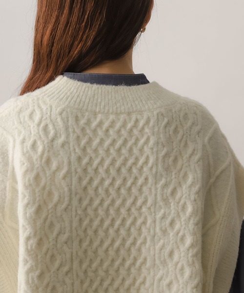 SENSE OF PLACE by URBAN RESEARCH（センスオブプレイスバイアーバンリサーチ）の「アルパカライクケーブルニットベスト（ベスト・レディース・ブラック/ブラウン/アイボリー・ONE）」の12枚目の写真