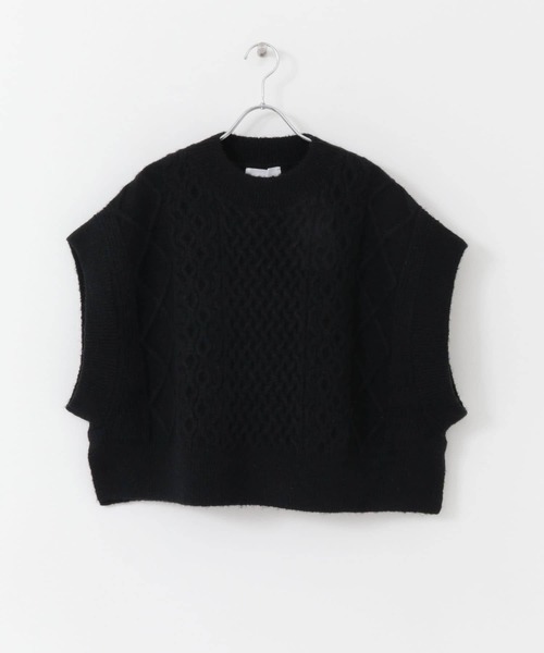 SENSE OF PLACE by URBAN RESEARCH（センスオブプレイスバイアーバンリサーチ）の「アルパカライクケーブルニットベスト（ベスト・レディース・ブラック/ブラウン/アイボリー・ONE）」の14枚目の写真