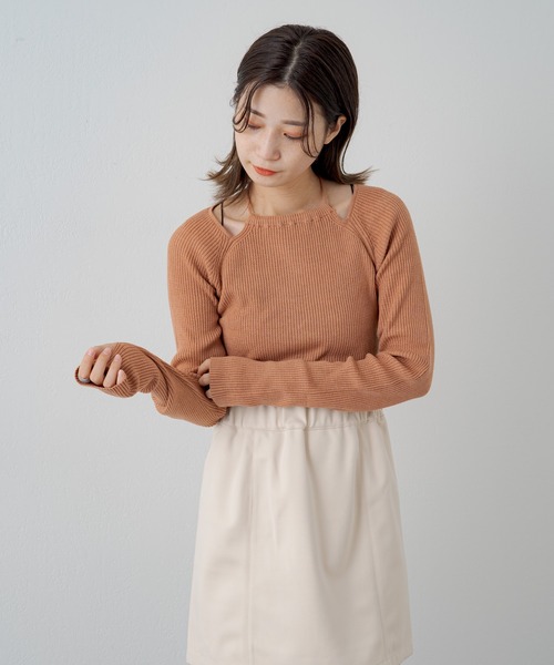 Kastane（カスタネ）の「アメスリリブニット（ニット/セーター・レディース・アイボリー/オレンジ/ブルー・FREE）」の16枚目の写真