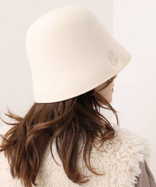 one after another NICE CLAUP（ワンアフターアナザーナイスクラップ）の「NCロゴ刺繍入りクローシュハット（ハット・レディース・アイボリー/ブラック/キャメル・FREE）」の14枚目の写真