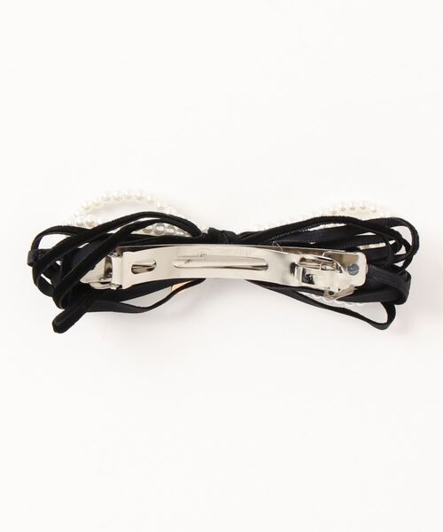 VIBGYOR Women(ヴィブジョー ウィメン)の「【resonance】パール&リボン バレッタ(バレッタ/ヘアクリップ・レディース・ブラック・FREE)」の2枚目の写真
