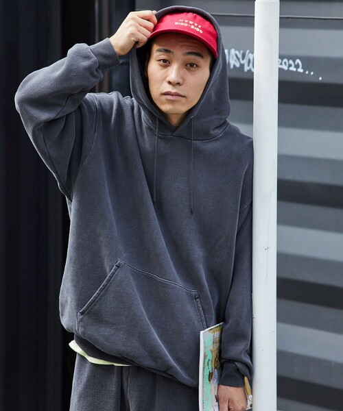 FREAK'S STORE（フリークスストア）の「FREAK'S STORE/フリークスストア HEAVY WEIGHT PIGMENT PIGMENT HOODY/フードパーカー（パーカー・メンズ・チャコール/ネイビー・SMALL/MEDIUM/LARGE）」の11枚目の写真