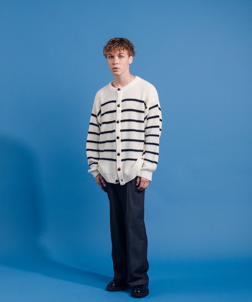 ONCILY(オンシェリー)の「BORDER KNIT CARDIGAN / ボーダーニットカーディガン(カーディガン/ボレロ・メンズ・ネイビー/オフホワイト・MEDIUM/LARGE)」の12枚目の写真