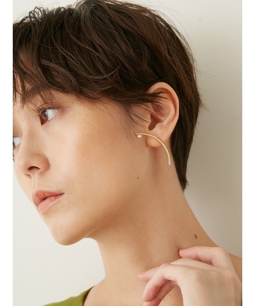 数日限定※最終価格※】2.5㎝両耳フープ ラベンダーピンク系淡水