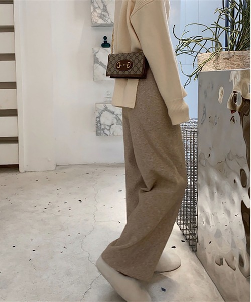 LOPASS（ロパス）の「ニットパンツ（その他パンツ・レディース・モカ/ブラック/グレー/アイボリー・FREE）」の4枚目の写真