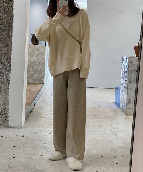 LOPASS（ロパス）の「ニットパンツ（その他パンツ・レディース・モカ/ブラック/グレー/アイボリー・FREE）」の9枚目の写真