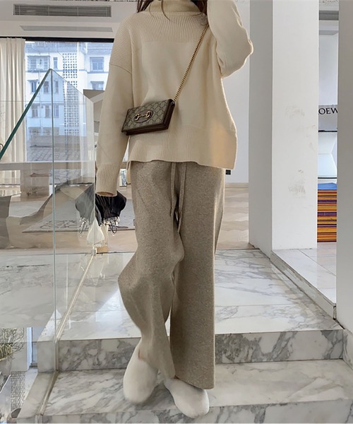 LOPASS（ロパス）の「ニットパンツ（その他パンツ・レディース・モカ/ブラック/グレー/アイボリー・FREE）」の7枚目の写真