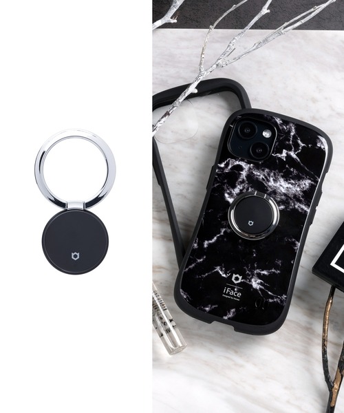 iFace（アイフェイス）の「スマホリング iFace Finger Ring Holder フラットタイプ 落下防止（スマホグッズ・レディース・ラベンダー/ダークブルー/ネイビー/ベージュ/レッド/ホワイト/パープル系その他/スモークピンク/カーキ/サックスブルー/ブラック/セージグリーン/グレー/ブラウン・FREE）」の3枚目の写真