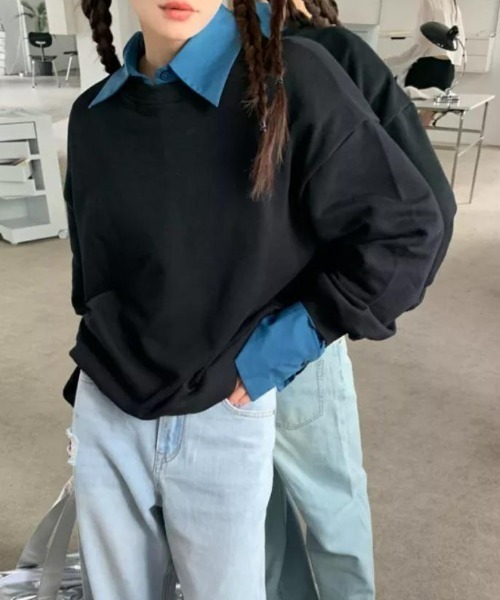 CLEA（クレア）の「バッグハートロゴ刺繍スウェットプルオーバー（スウェット・レディース・ブラック/グレー・FREE）」の9枚目の写真