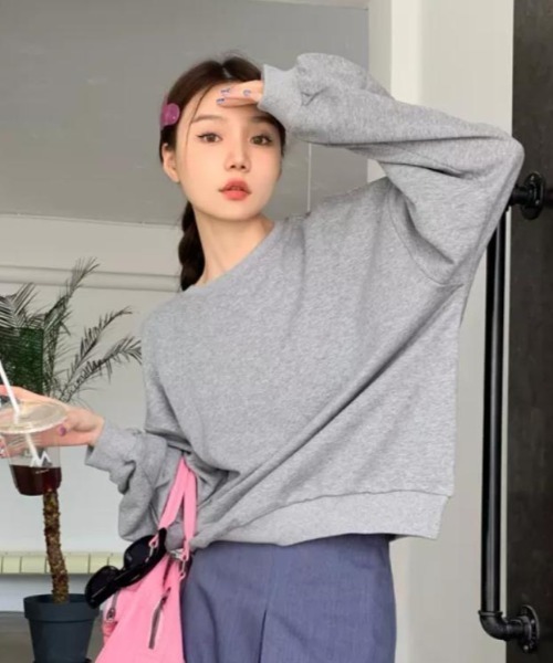 CLEA（クレア）の「バッグハートロゴ刺繍スウェットプルオーバー（スウェット・レディース・ブラック/グレー・FREE）」の14枚目の写真