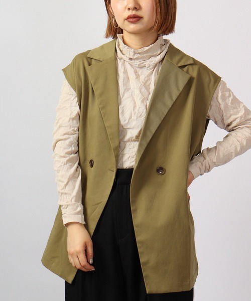 BRODIAEA(ブローディア)の「BRODIAEA シワ加工ニット ボトルネック(ニット/セーター・レディース・ブラック/グリーン/グリーン系その他/ピンク/グレー/グレイッシュベージュ/ブルーグレー/ライトグリーン/パープル/チェリーピンク・40)」の4枚目の写真