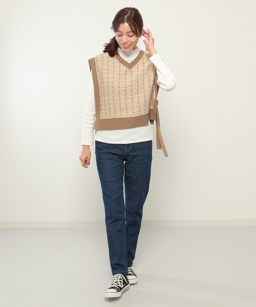 ikka（イッカ）の「【2点セット】ニットベストワンピースアンサンブル（ワンピース・レディース・ブラック/ブラウン・M/L）」の11枚目の写真