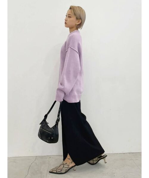 EMODA（エモダ）の「マークロゴオーバーニット（ニット/セーター・レディース・ホワイト/ブラック/ピンク/ブルー・FREE）」の16枚目の写真