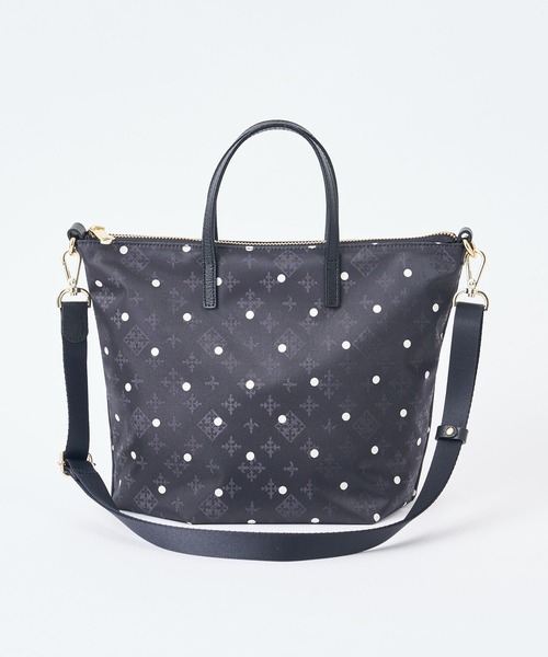 russet(ラシット)の「2WAYハンドルショルダーバッグ Pattern (CE-587)(ショルダーバッグ・レディース・ドット/ブラウン系カモフラージュ/ホワイト/ベージュ/インディゴブルー・FREE)」の5枚目の写真