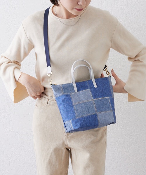 russet(ラシット)の「2WAYハンドルショルダーバッグ Pattern (CE-587)(ショルダーバッグ・レディース・ドット/ブラウン系カモフラージュ/ホワイト/ベージュ/インディゴブルー・FREE)」の11枚目の写真