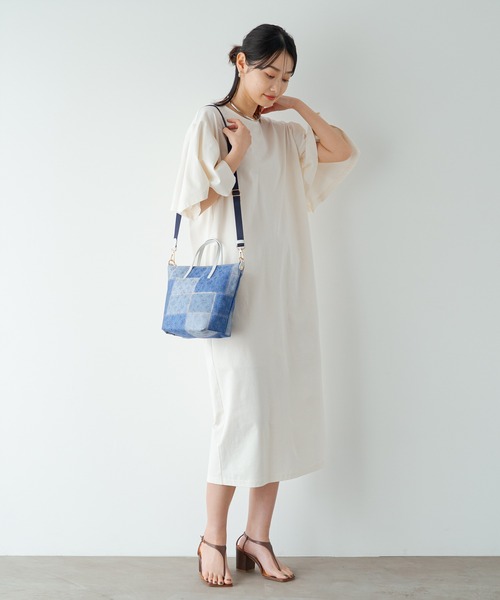 russet(ラシット)の「2WAYハンドルショルダーバッグ Pattern (CE-587)(ショルダーバッグ・レディース・ドット/ブラウン系カモフラージュ/ホワイト/ベージュ/インディゴブルー・FREE)」の6枚目の写真