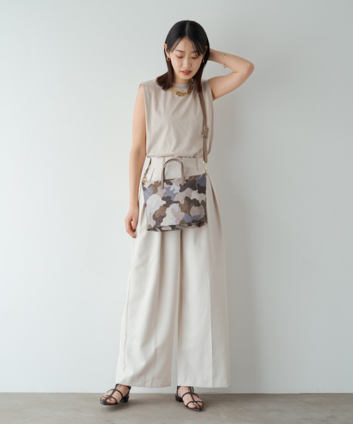 russet(ラシット)の「2WAYハンドルショルダーバッグ Pattern (CE-587)(ショルダーバッグ・レディース・ドット/ブラウン系カモフラージュ/ホワイト/ベージュ/インディゴブルー・FREE)」の8枚目の写真