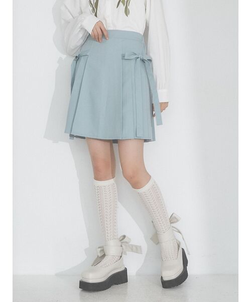 merry jenny（メリージェニー）の「リボンプリーツスカート（スカート・レディース・イエロー/ブルー/アイボリー・FREE）」の3枚目の写真