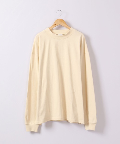 JEMORGAN(ジェーイーモーガン)の「JEMORGAN 天竺ワッペン付きロングスリーブモックネックビッグT(Tシャツ/カットソー・メンズ・ネイビー/ライトグレー/グリーン/ベージュ/サーモンピンク/ブラック/オフホワイト・XL/M/L)」の5枚目の写真