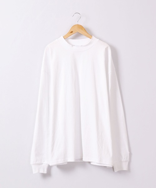 JEMORGAN(ジェーイーモーガン)の「JEMORGAN 天竺ワッペン付きロングスリーブモックネックビッグT(Tシャツ/カットソー・メンズ・ネイビー/ライトグレー/グリーン/ベージュ/サーモンピンク/ブラック/オフホワイト・XL/M/L)」の3枚目の写真