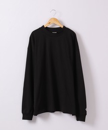 JEMORGAN 天竺ワッペン付きロングスリーブモックネックビッグＴ