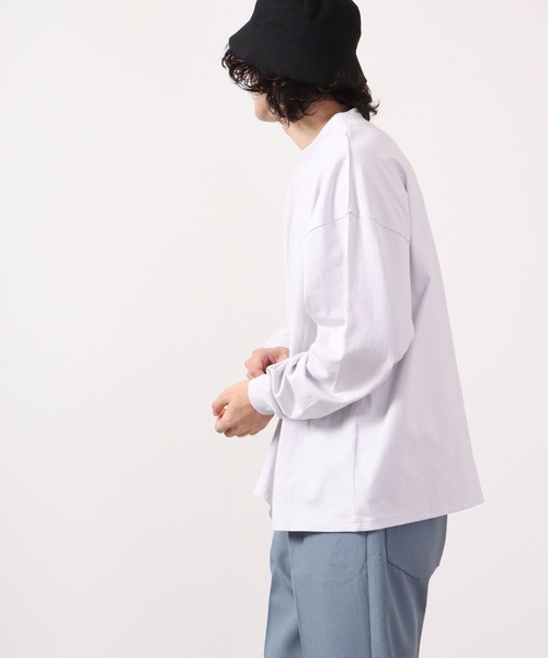 JEMORGAN(ジェーイーモーガン)の「JEMORGAN 天竺ワッペン付きロングスリーブモックネックビッグT(Tシャツ/カットソー・メンズ・ネイビー/ライトグレー/グリーン/ベージュ/サーモンピンク/ブラック/オフホワイト・XL/M/L)」の19枚目の写真